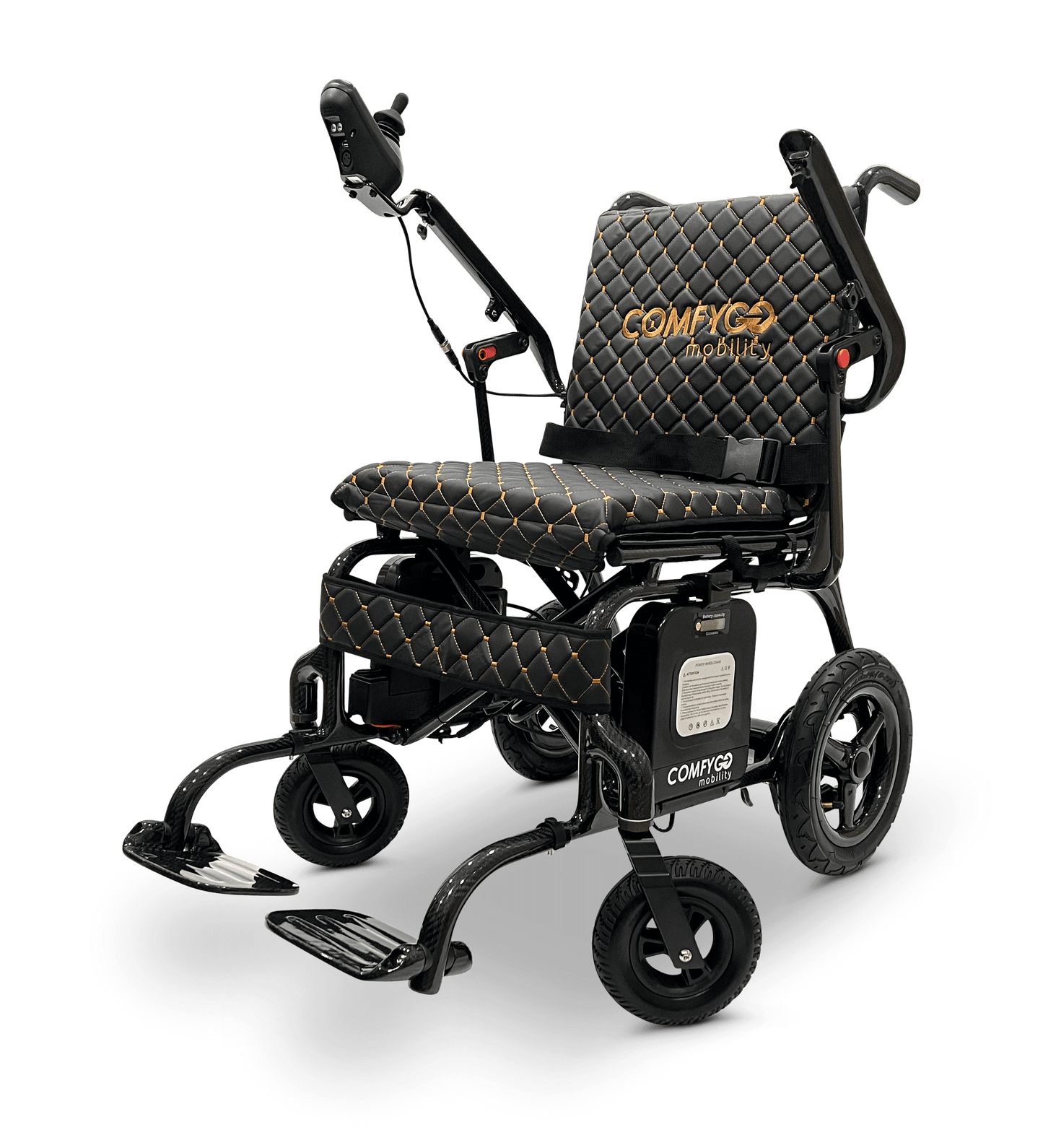 Phoenix Carbon Fiber Electric Wheelchair - black color left front