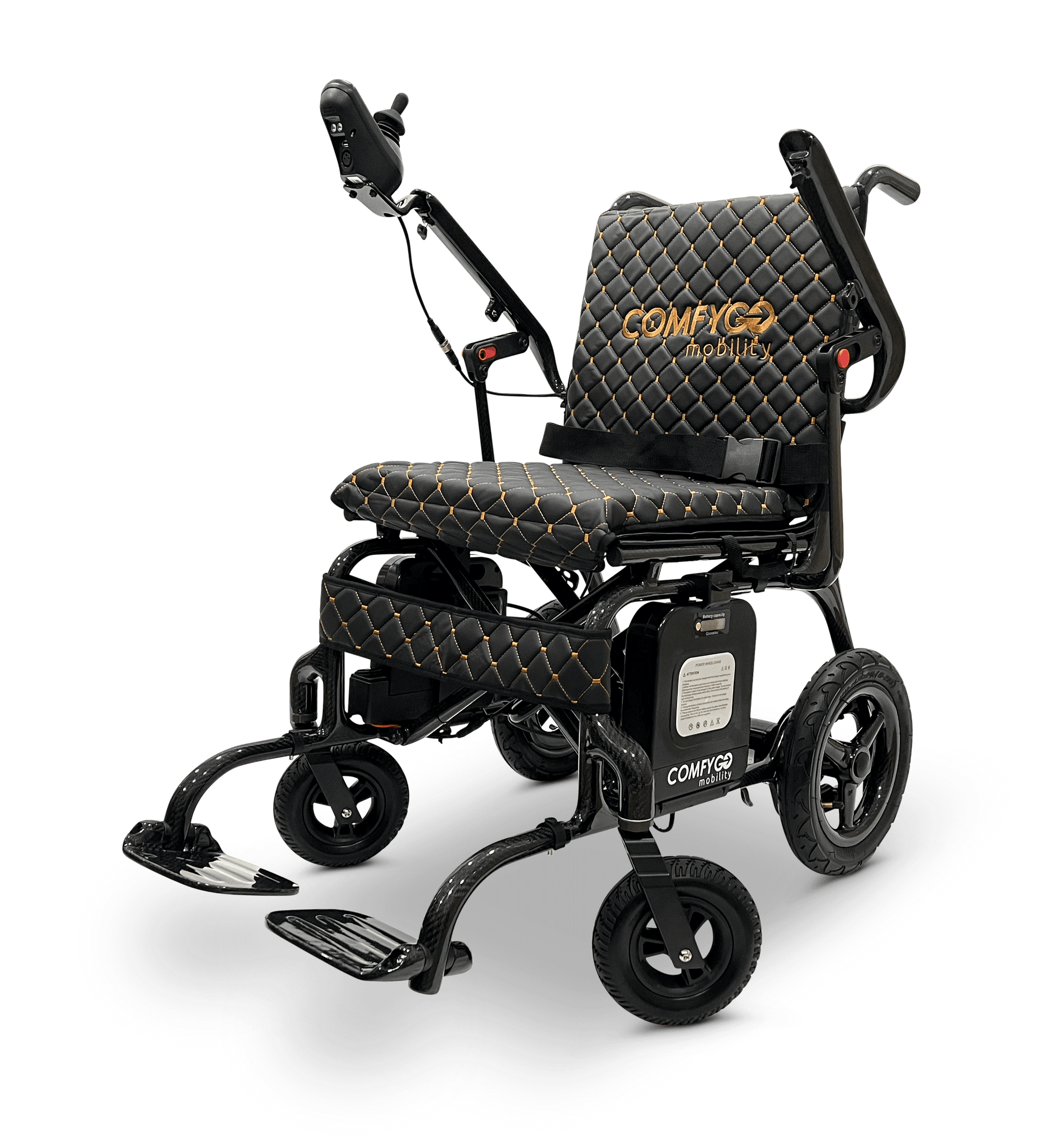 Phoenix Carbon Fiber Electric Wheelchair - black color left front