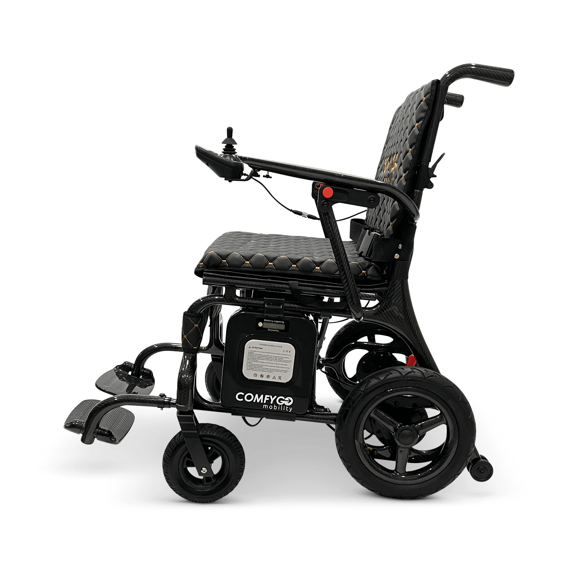 Phoenix Carbon Fiber Electric Wheelchair - black color left side