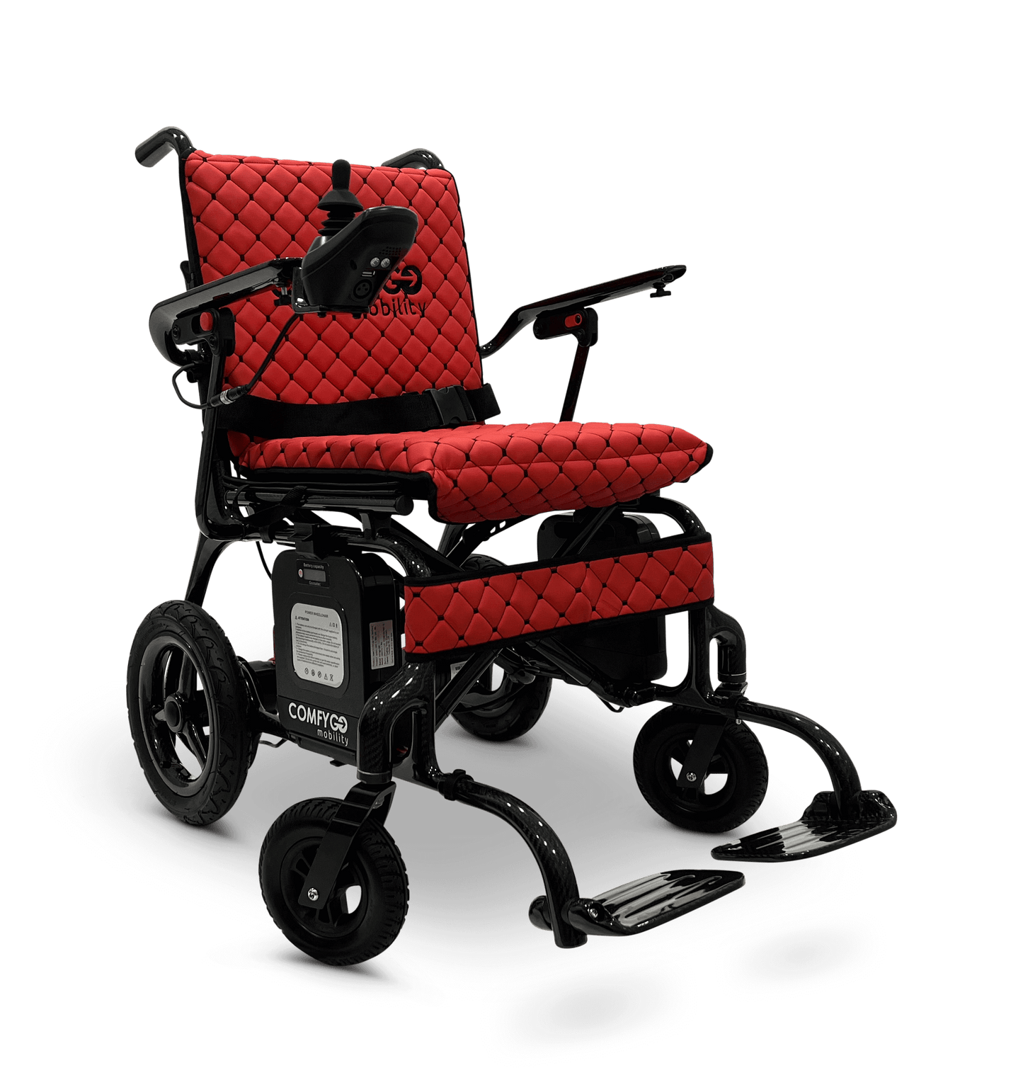 Phoenix Carbon Fiber Electric Wheelchair - red color right front