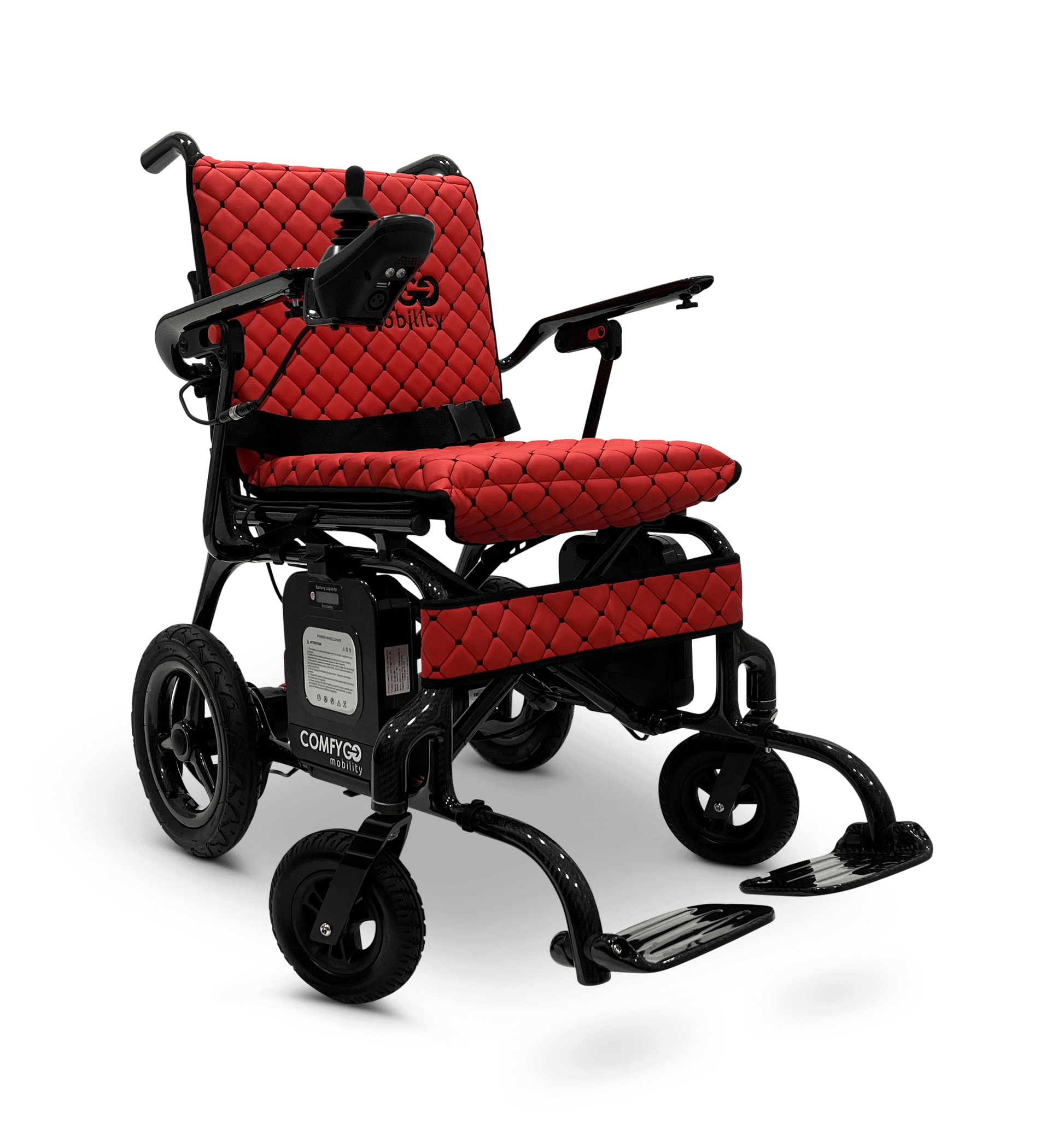 Phoenix Carbon Fiber Electric Wheelchair - red color right front