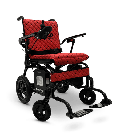Phoenix Carbon Fiber Electric Wheelchair - red color right front