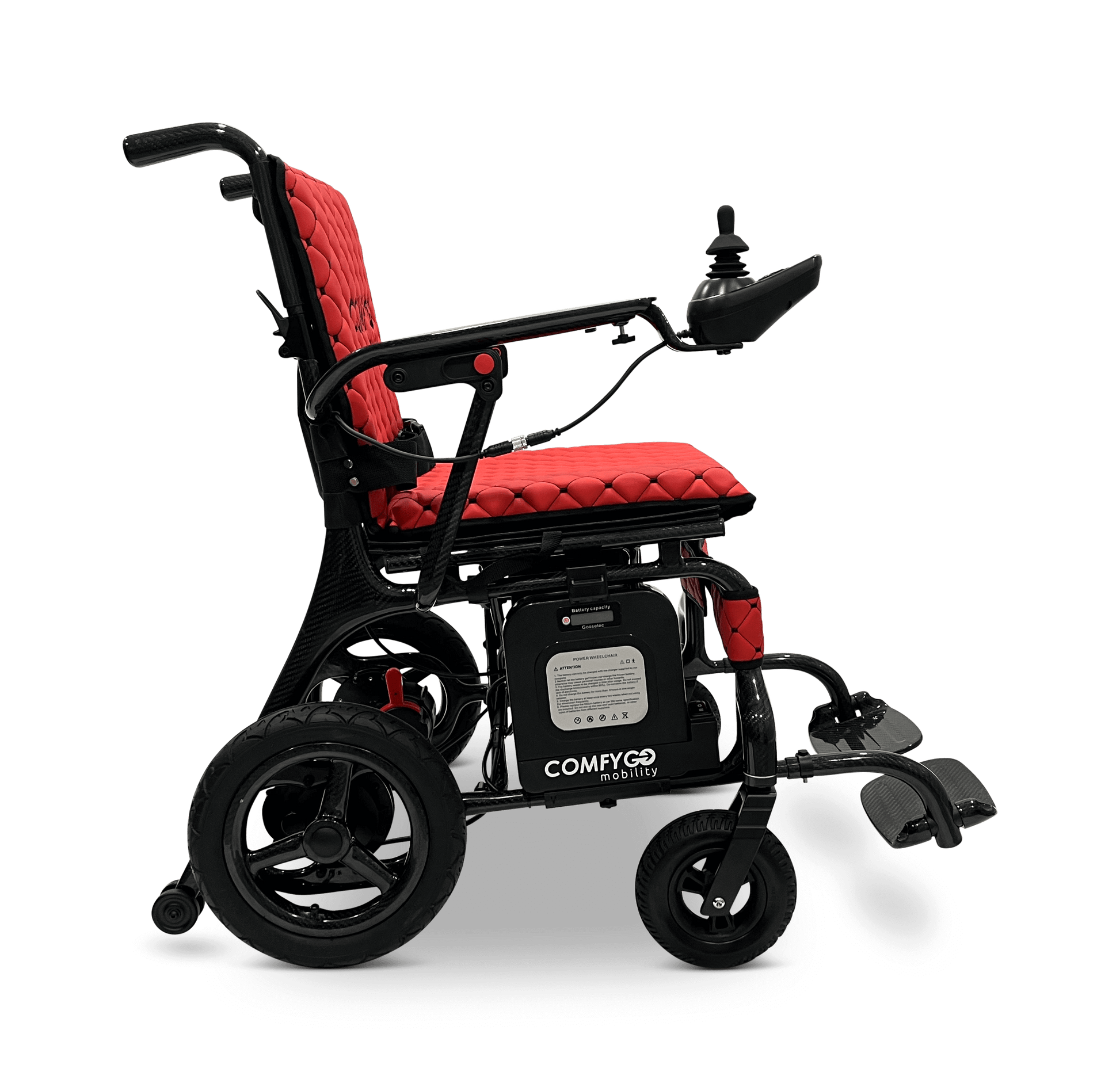 Phoenix Carbon Fiber Electric Wheelchair - red color right side