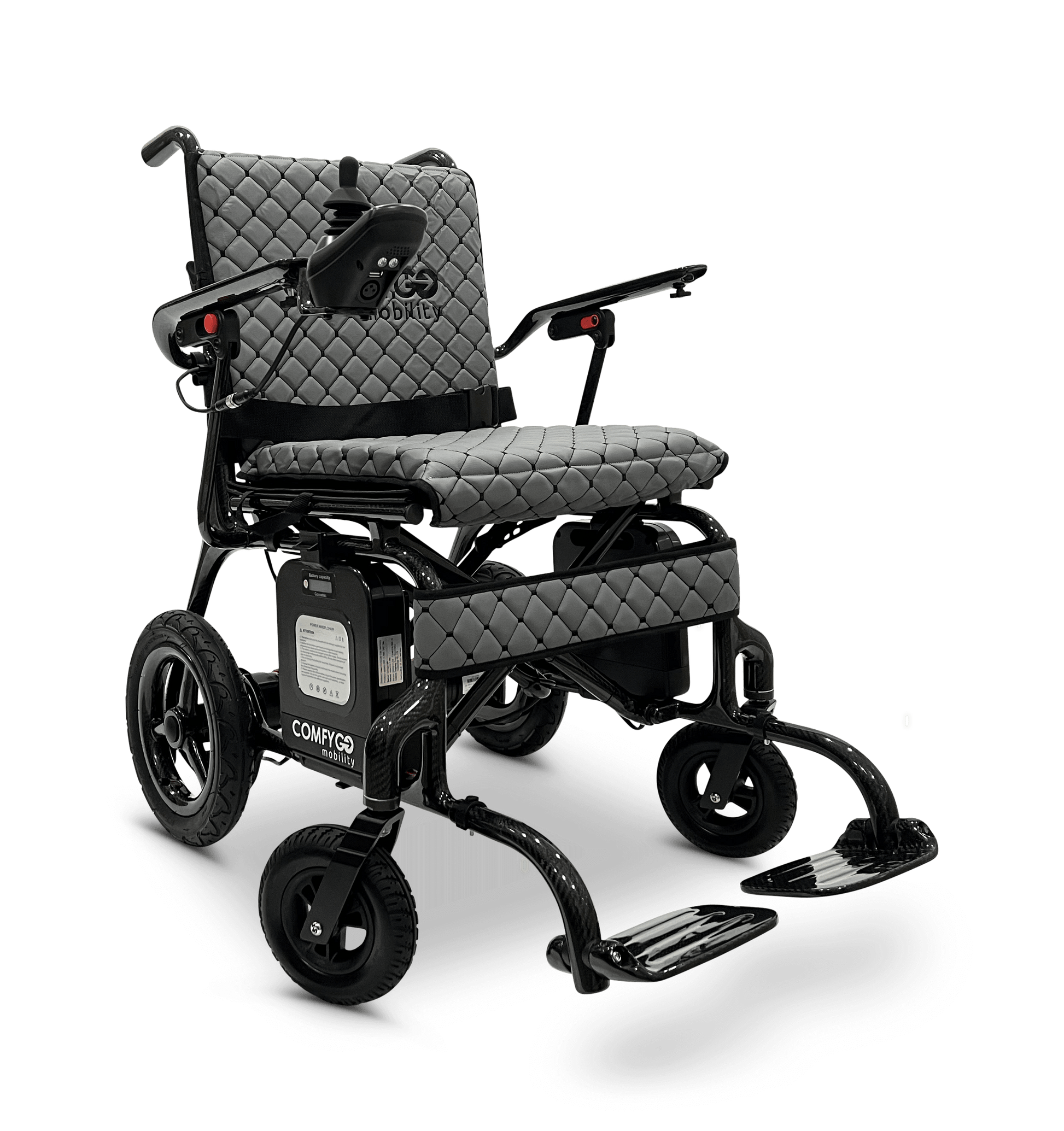 Phoenix Carbon Fiber Electric Wheelchair - gray color right front