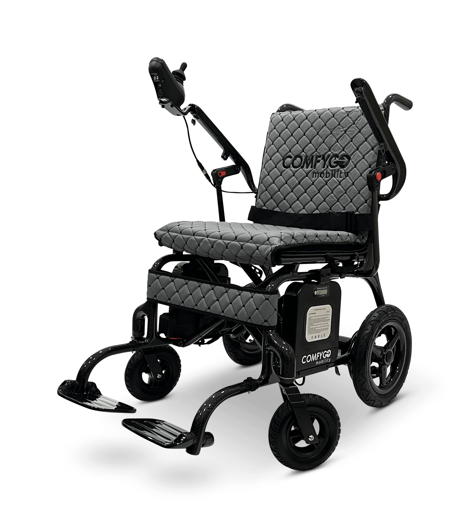 Phoenix Carbon Fiber Electric Wheelchair - gray color left front