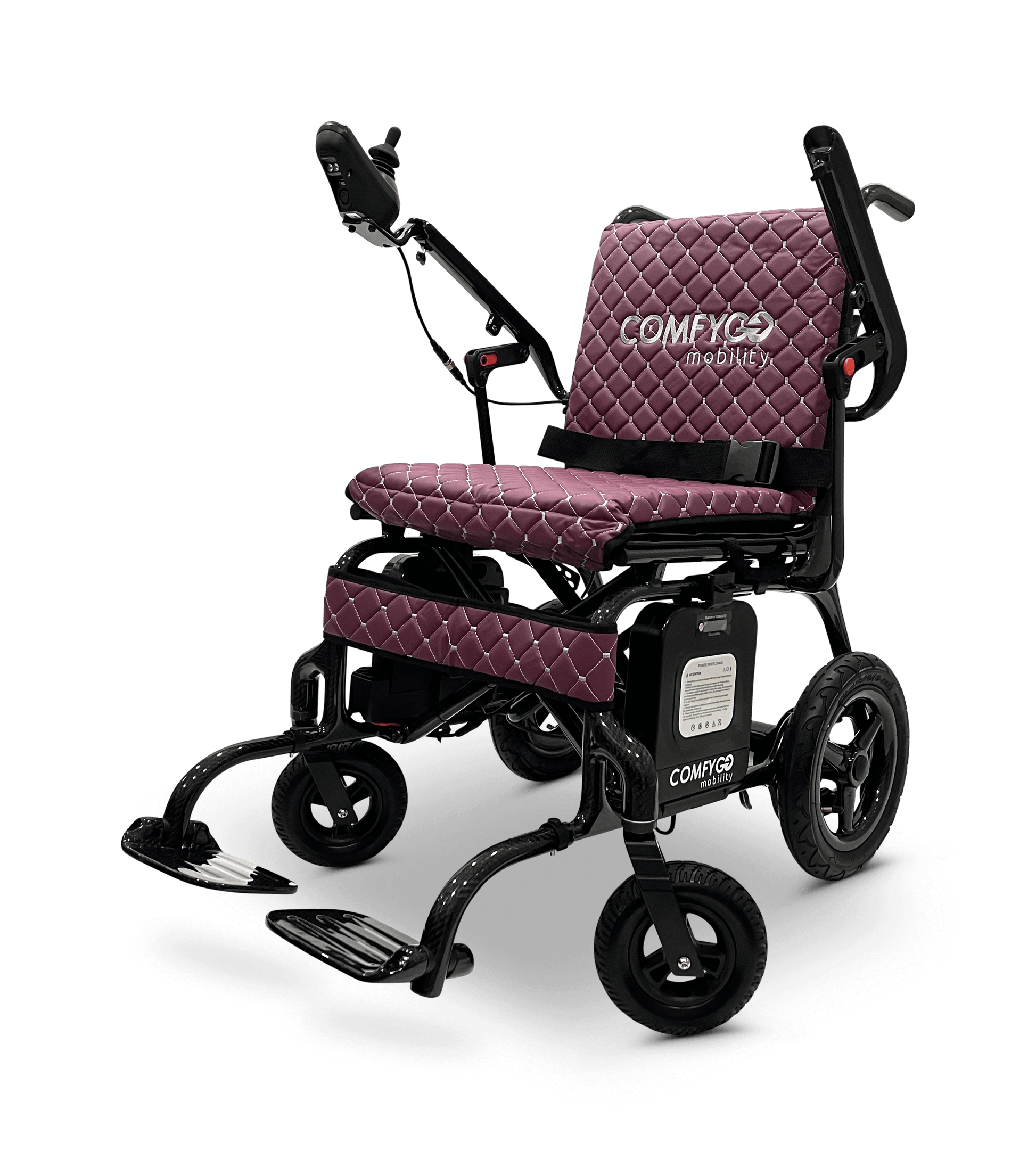 Phoenix Carbon Fiber Electric Wheelchair - purple color left front