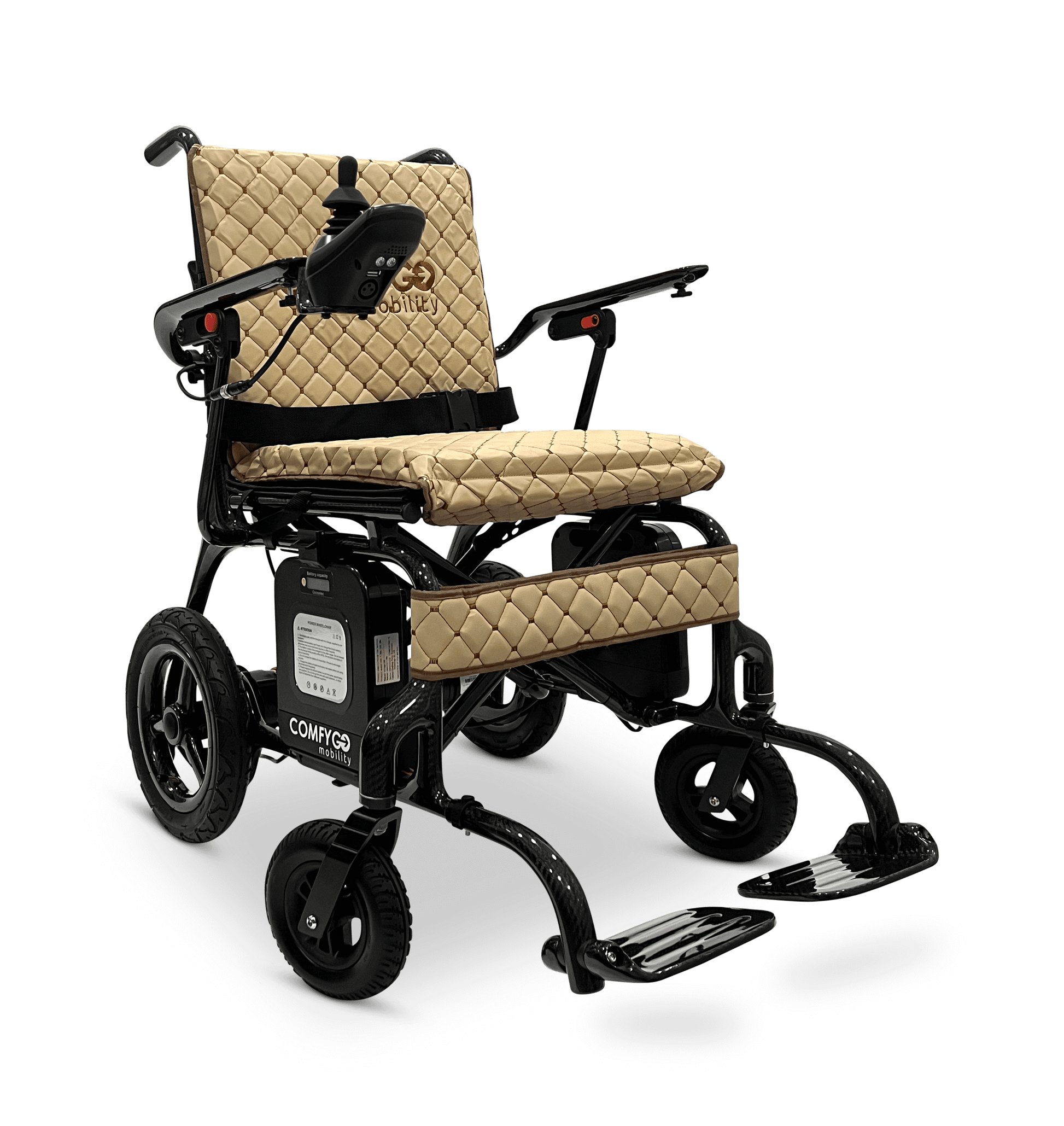Phoenix Carbon Fiber Electric Wheelchair - coffee color right front