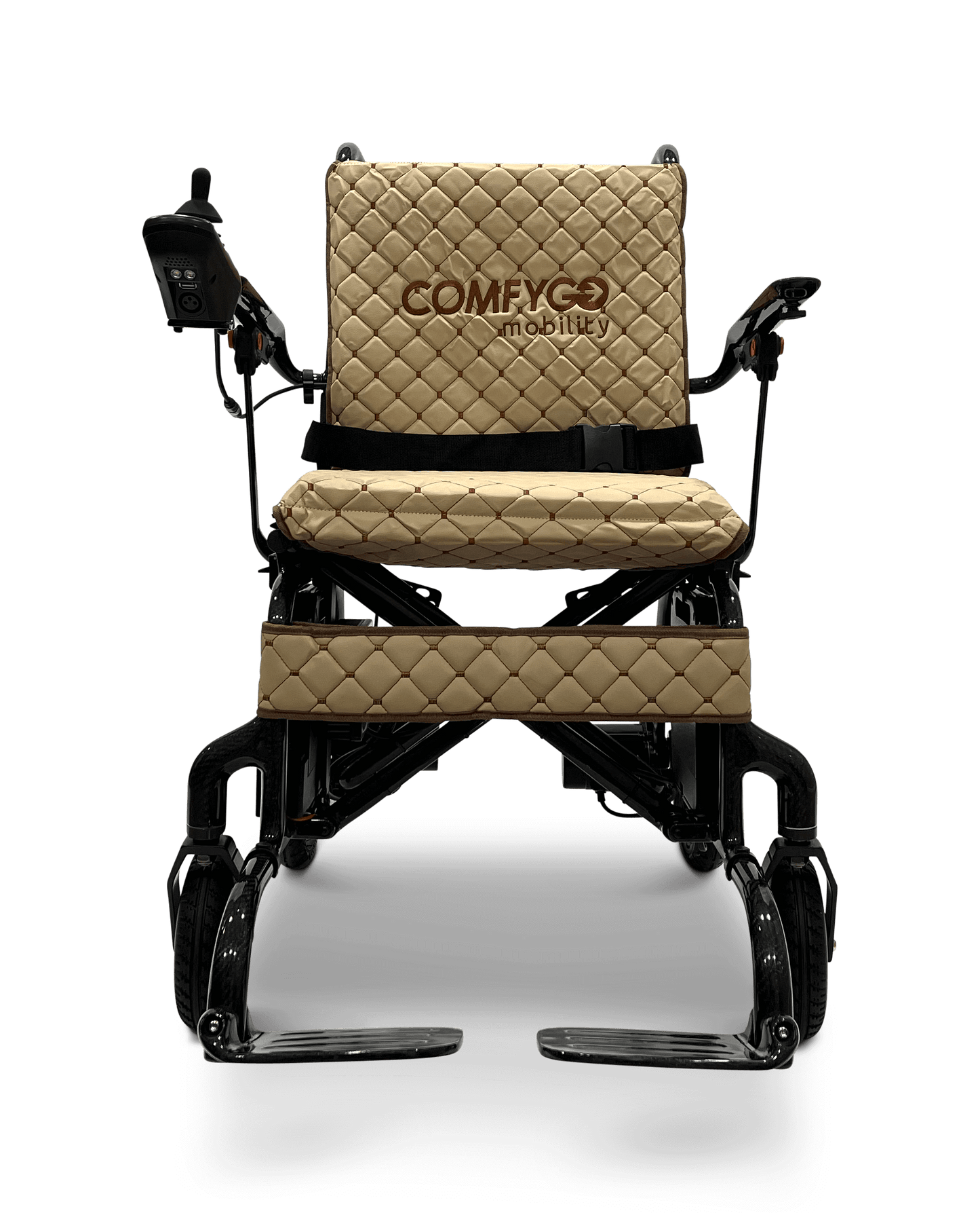 Phoenix Carbon Fiber Electric Wheelchair - coffee color front