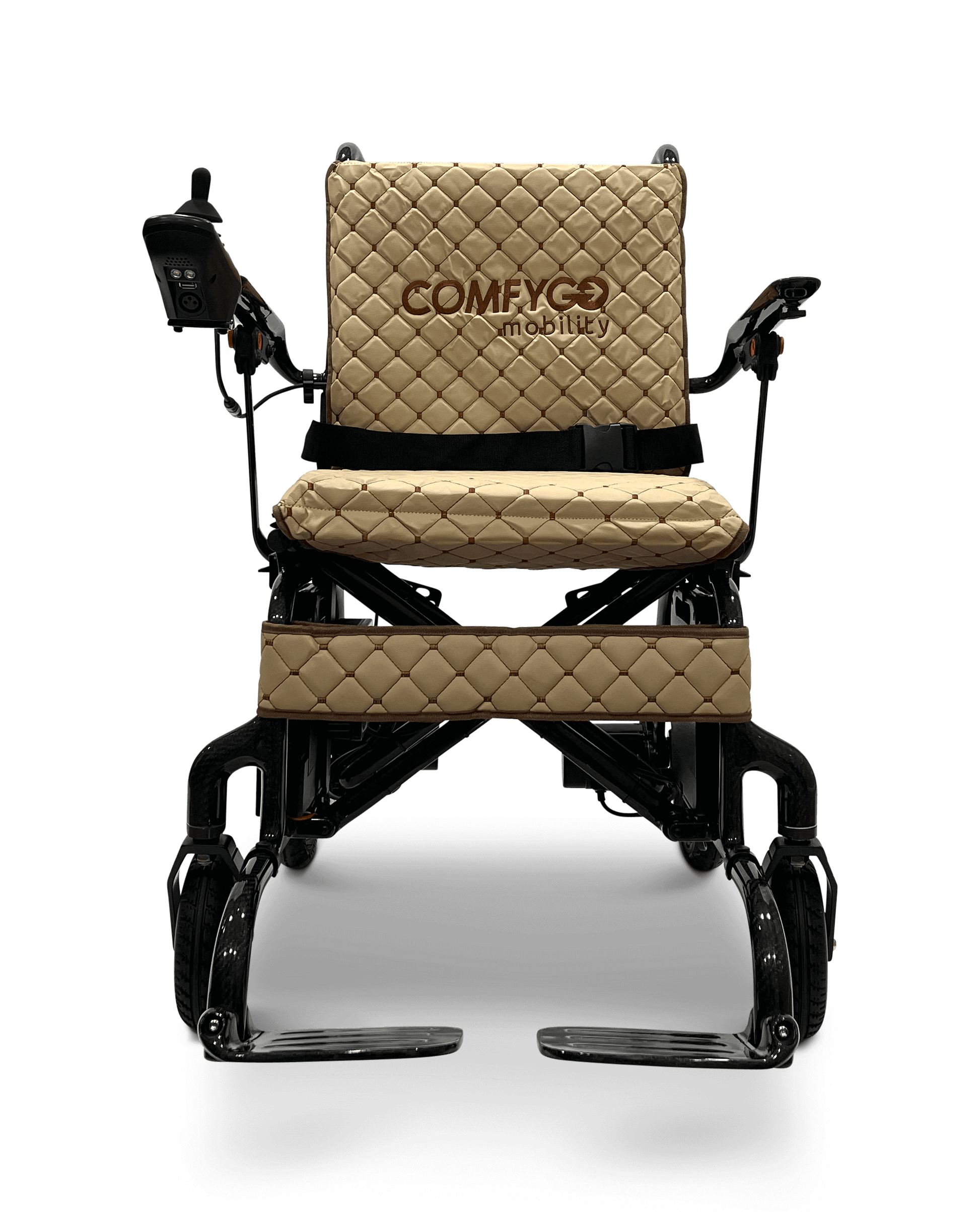 Phoenix Carbon Fiber Electric Wheelchair - coffee color front