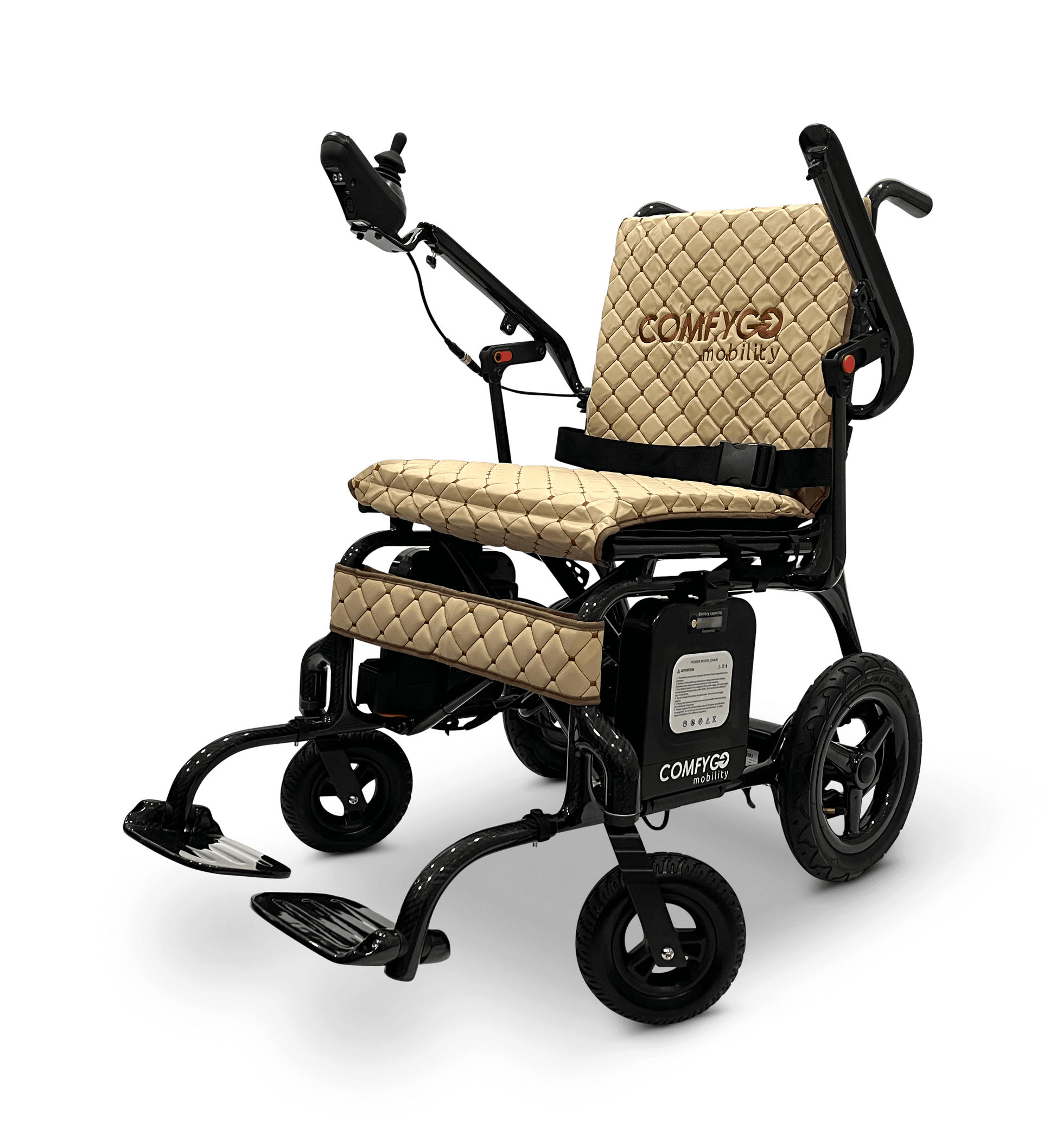 Phoenix Carbon Fiber Electric Wheelchair - coffee color left front