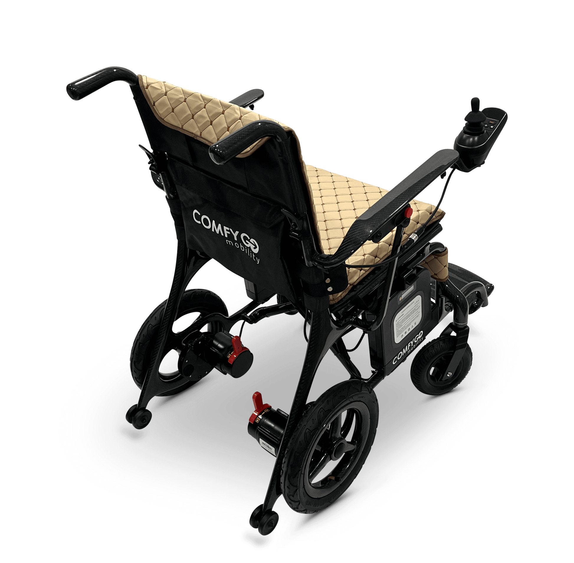 Phoenix Carbon Fiber Electric Wheelchair - coffee color right rear