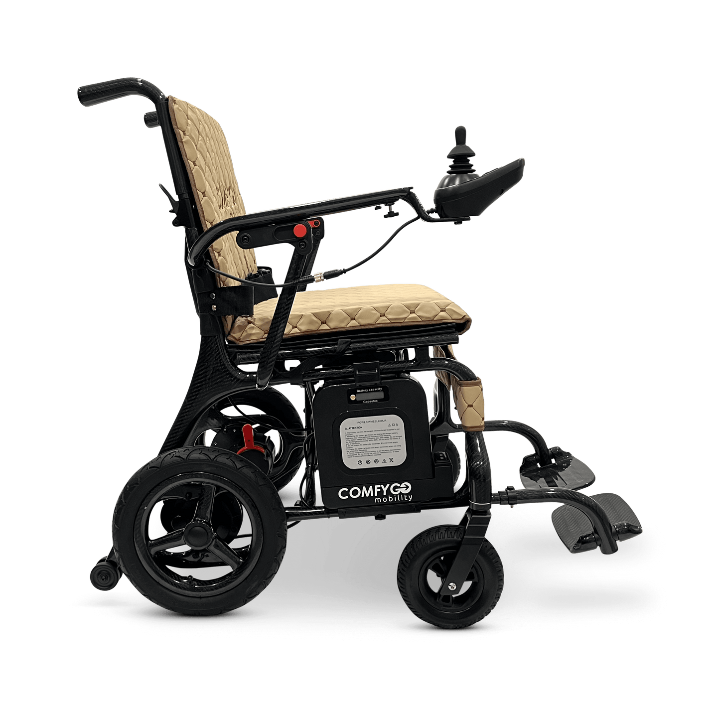 Phoenix Carbon Fiber Electric Wheelchair - coffee color right side