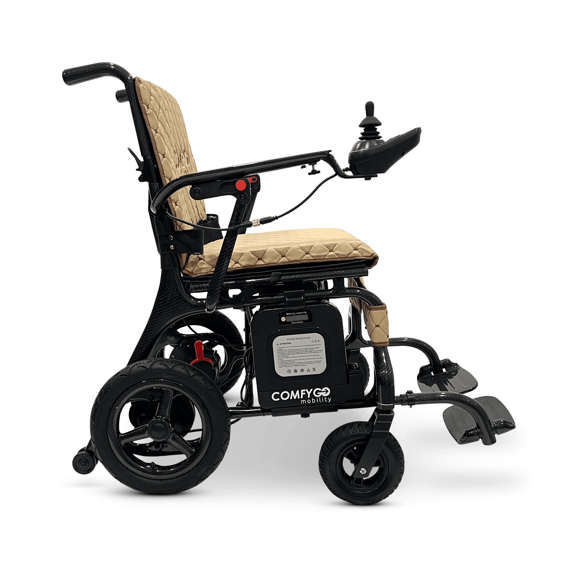 Phoenix Carbon Fiber Electric Wheelchair - coffee color right side