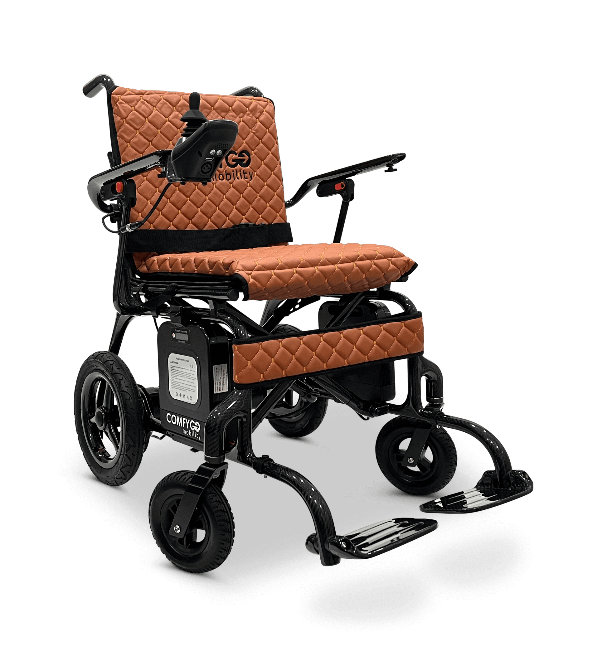 Phoenix Carbon Fiber Electric Wheelchair - taba color right front
