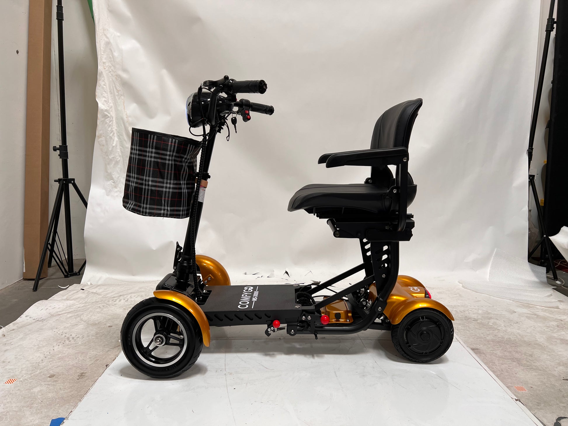 MS 3000 Mobility Scooter - gold left side in studio