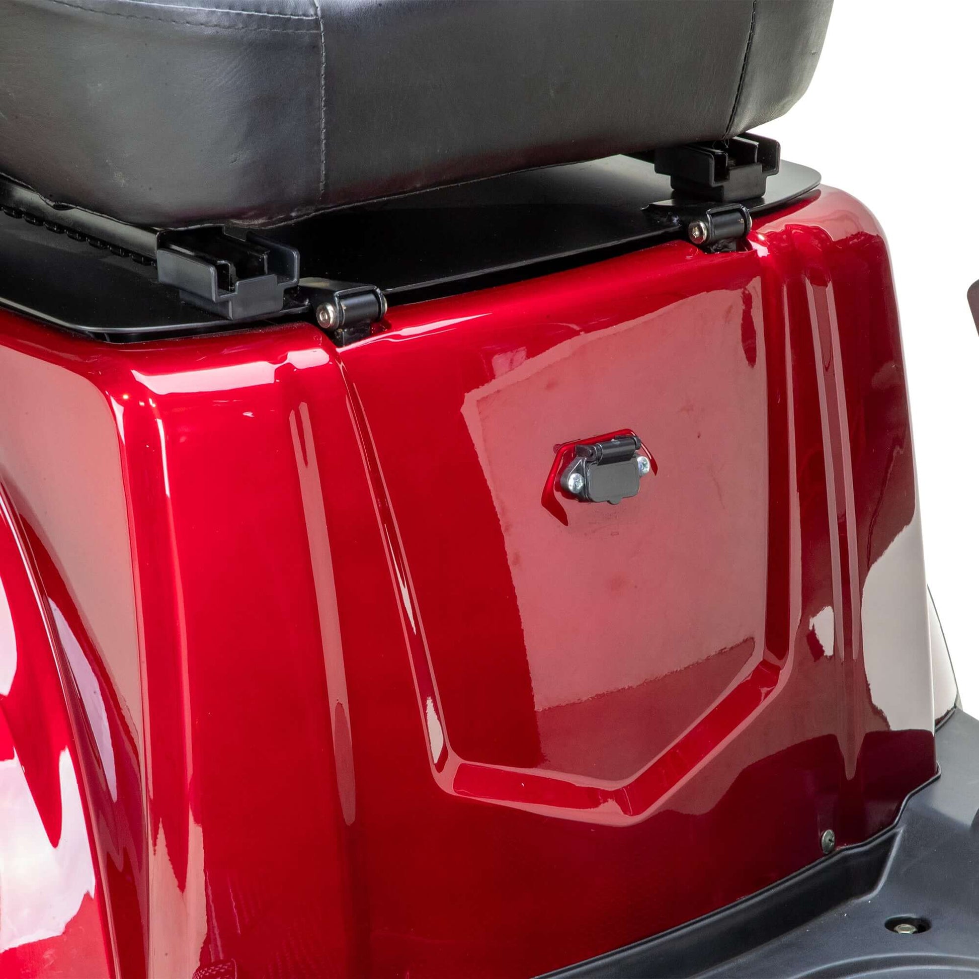 Legacy Mobility Scooter - front of seat and foot rest close up