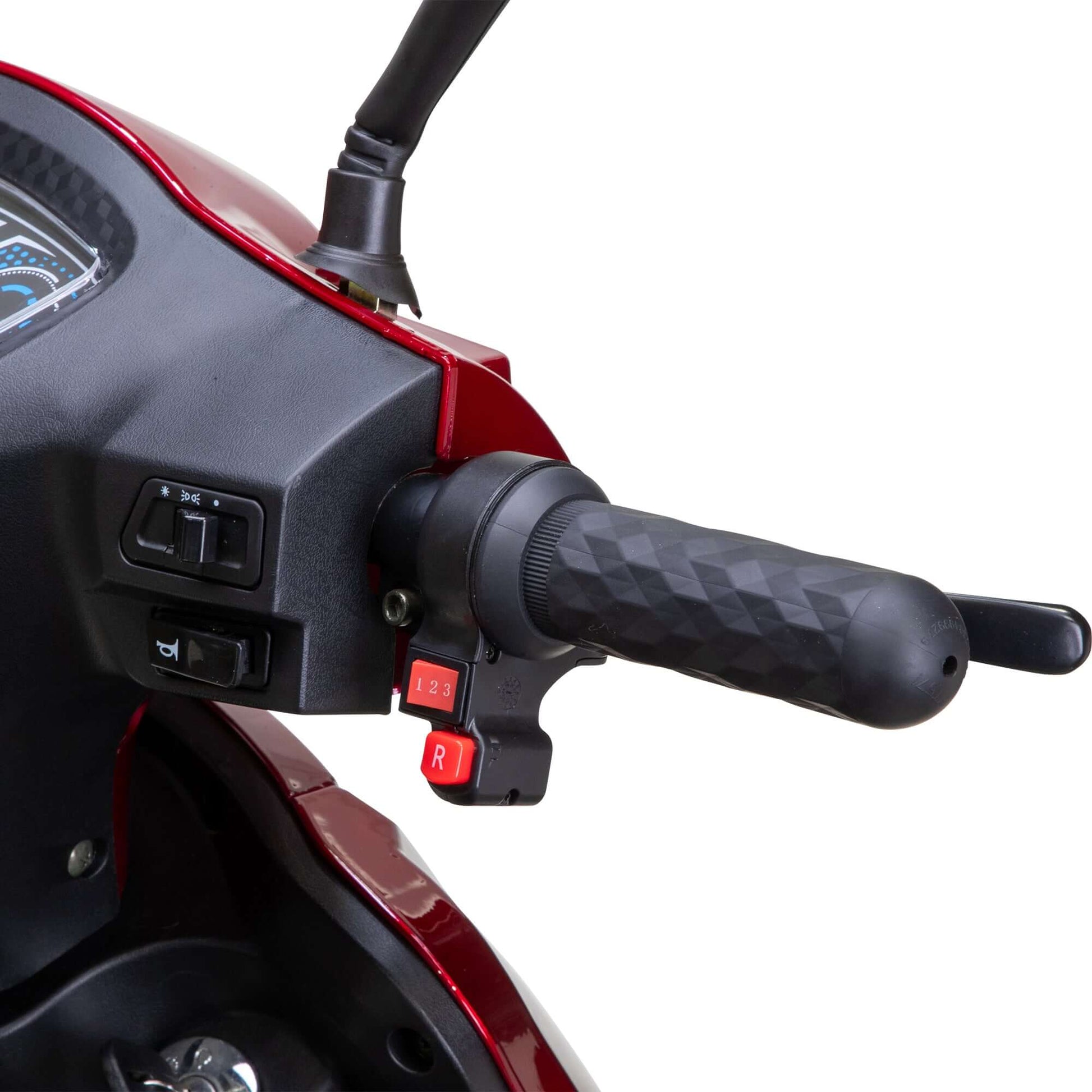 Legacy Mobility Scooter - right handlebar close up operators view