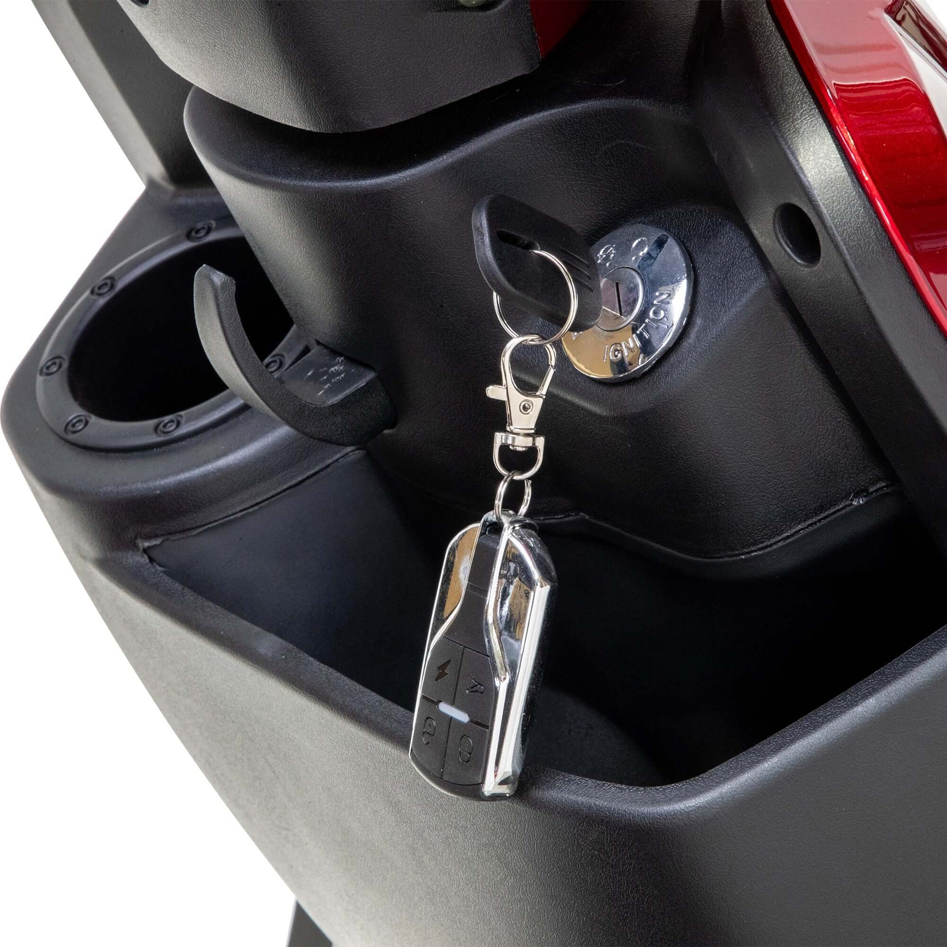 Legacy Mobility Scooter - steering column and front console close up