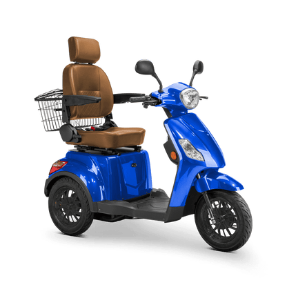 Legacy Mobility Scooter - blue with brown seat and black wheels