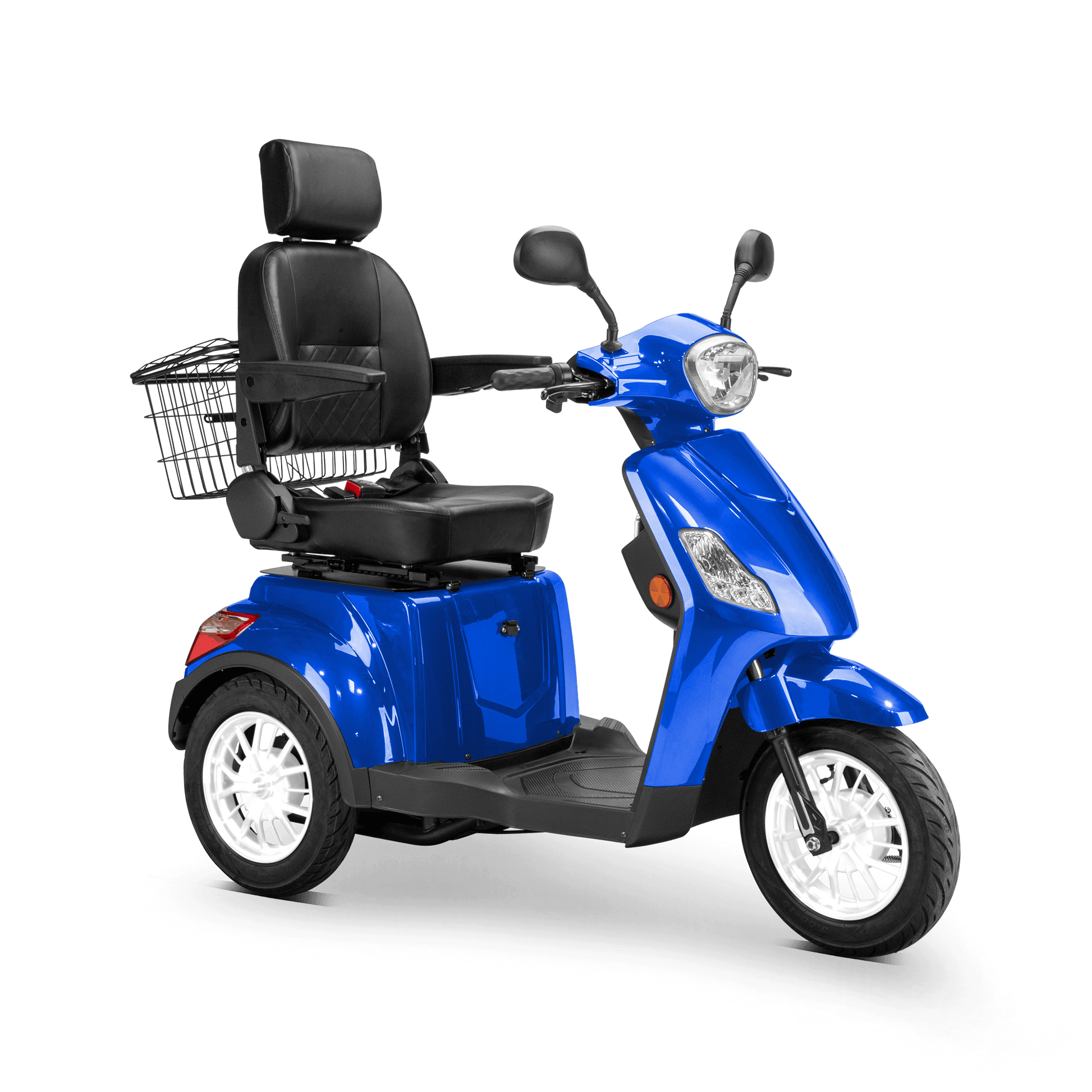 Legacy Mobility Scooter - blue with black seat and white wheels