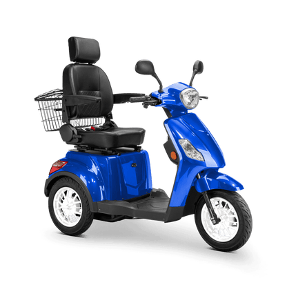 Legacy Mobility Scooter - blue with black seat and white wheels
