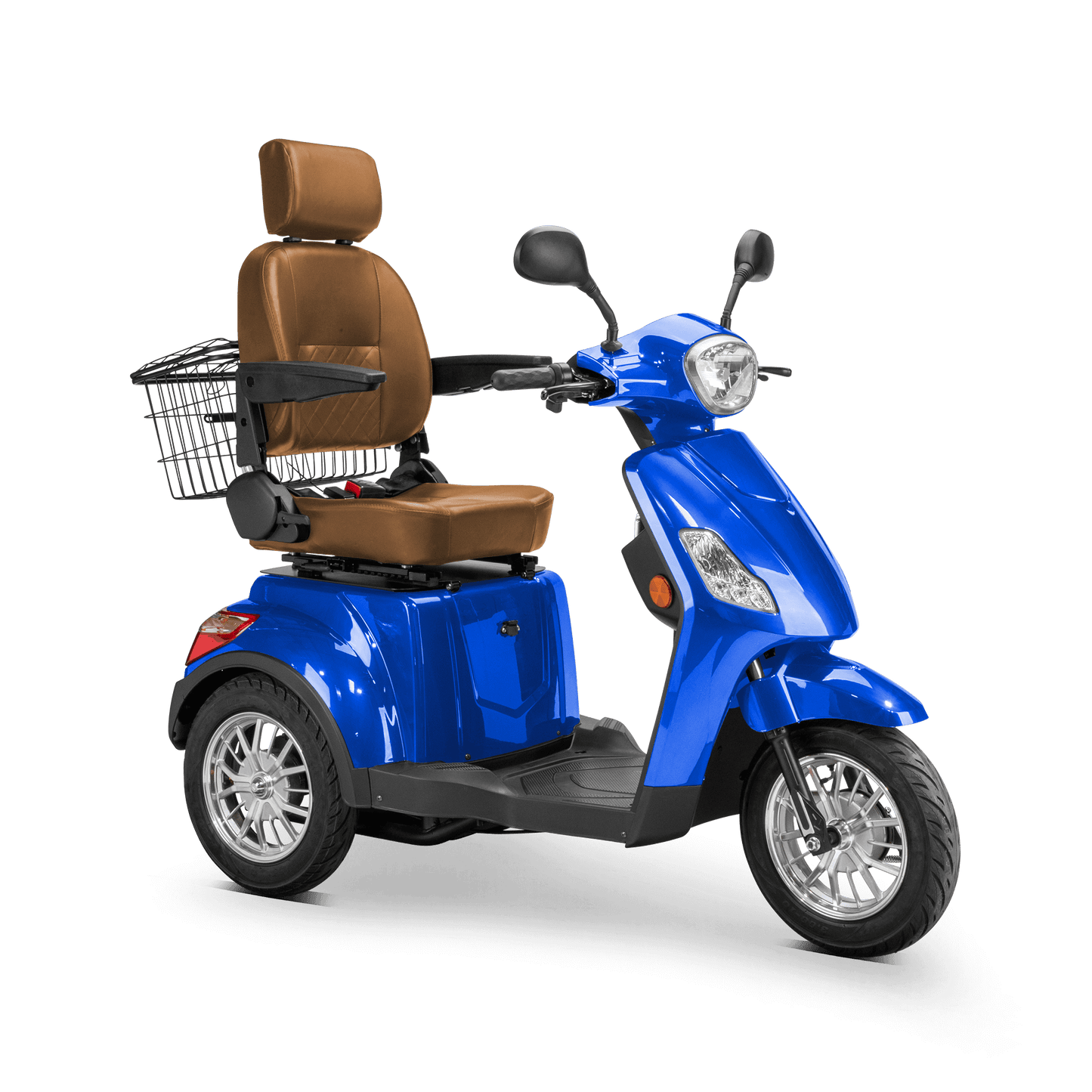 Legacy Mobility Scooter - blue with brown seat and silver wheels