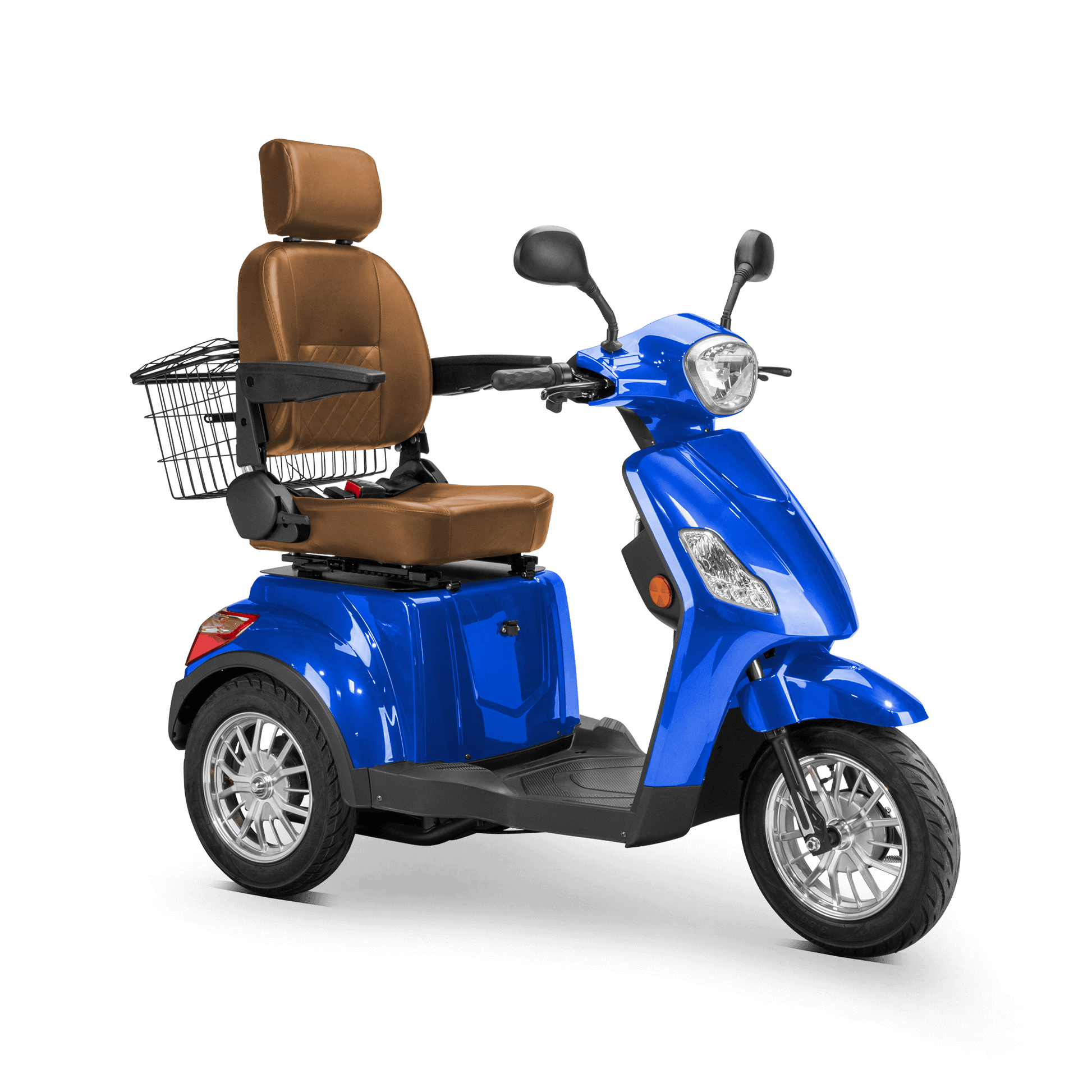 Legacy Mobility Scooter - blue with brown seat and silver wheels