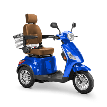 Legacy Mobility Scooter - blue with brown seat and silver wheels