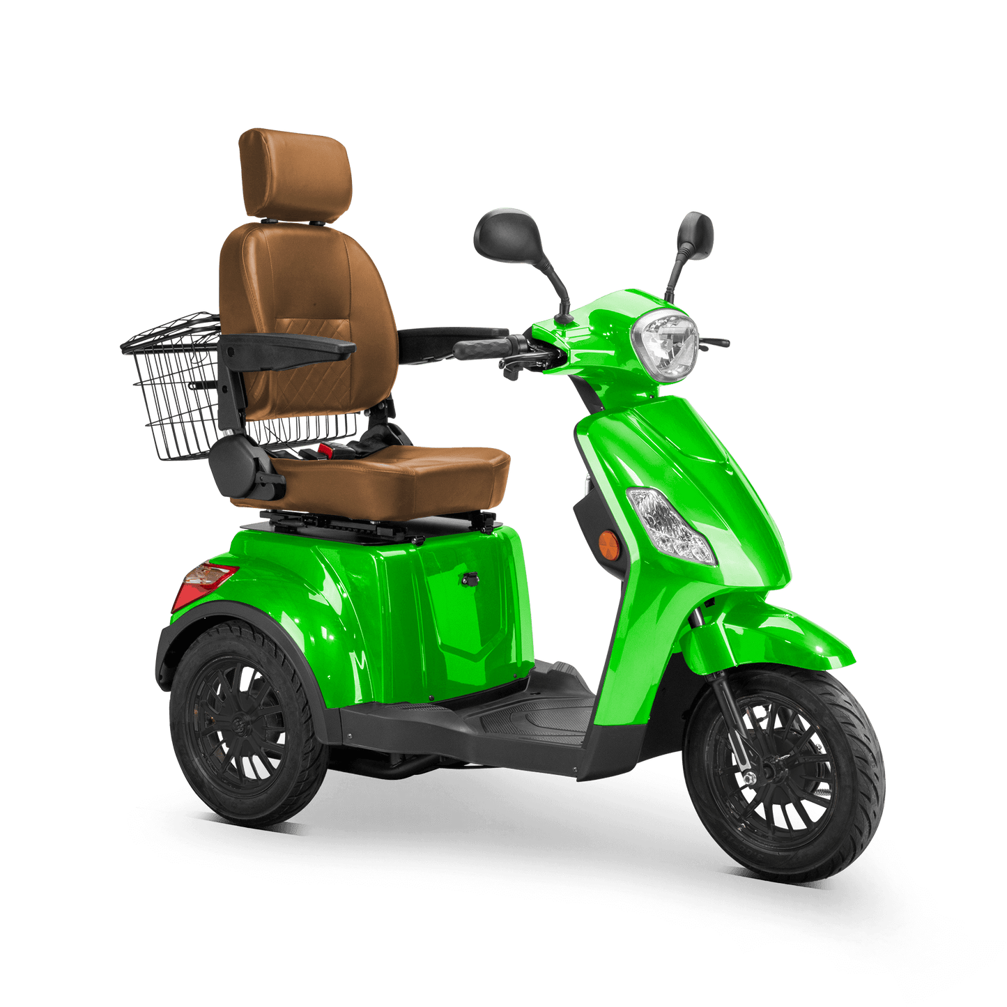 Legacy Mobility Scooter - green with brown seat and black wheels