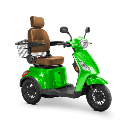 Legacy Mobility Scooter - green with brown seat and black wheels