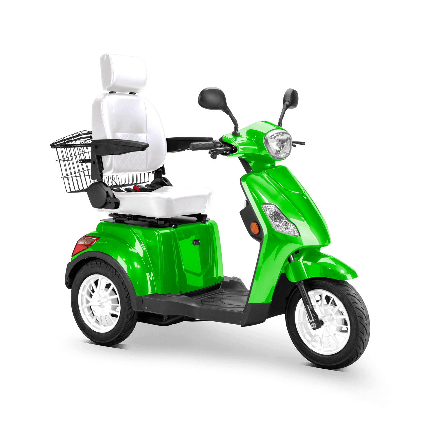 Legacy Mobility Scooter - green with white seat and white wheels