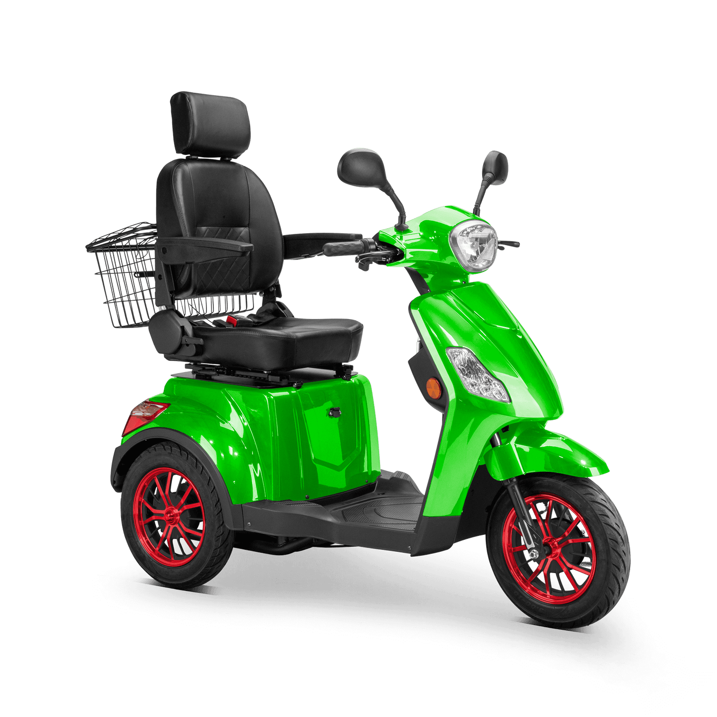 Legacy Mobility Scooter - green with black seat and red wheels