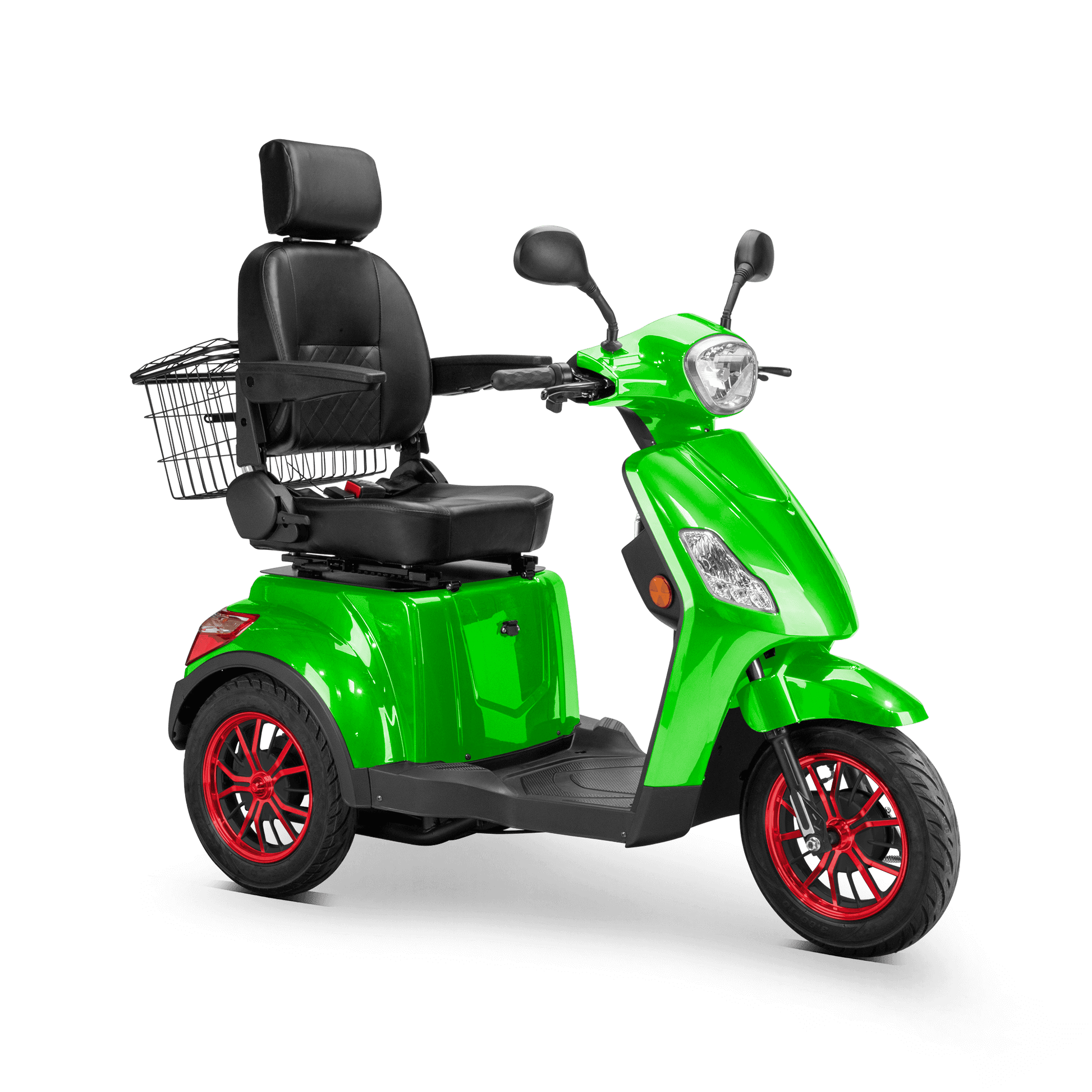Legacy Mobility Scooter - green with black seat and red wheels