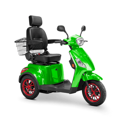 Legacy Mobility Scooter - green with black seat and red wheels