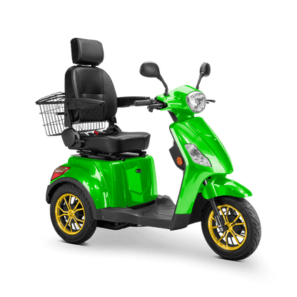 Legacy Mobility Scooter - green with black seat and gold wheels