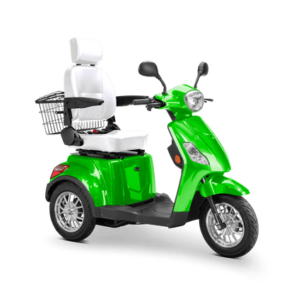 Legacy Mobility Scooter - green with white seat and silver wheels
