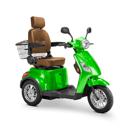 Legacy Mobility Scooter - green with brown seat and silver wheels