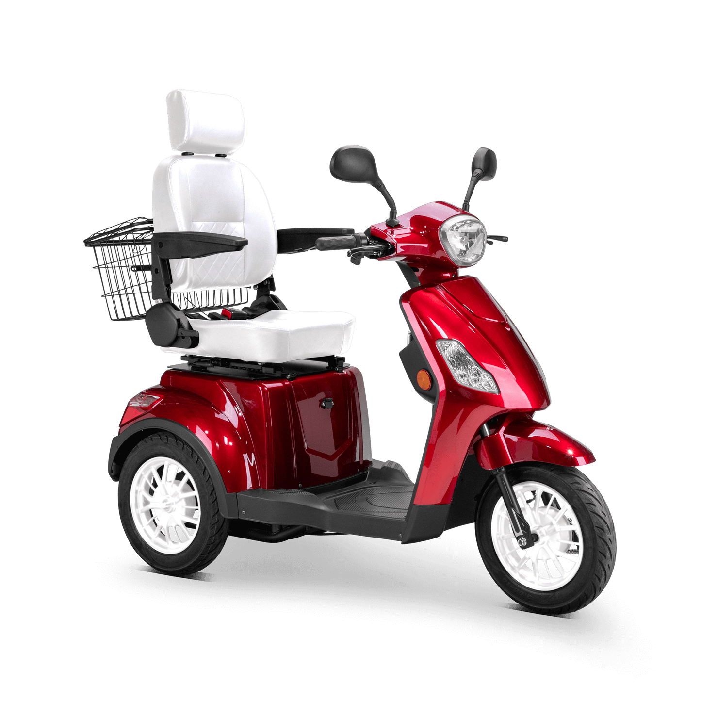 Legacy Mobility Scooter - red with white seat and white wheels