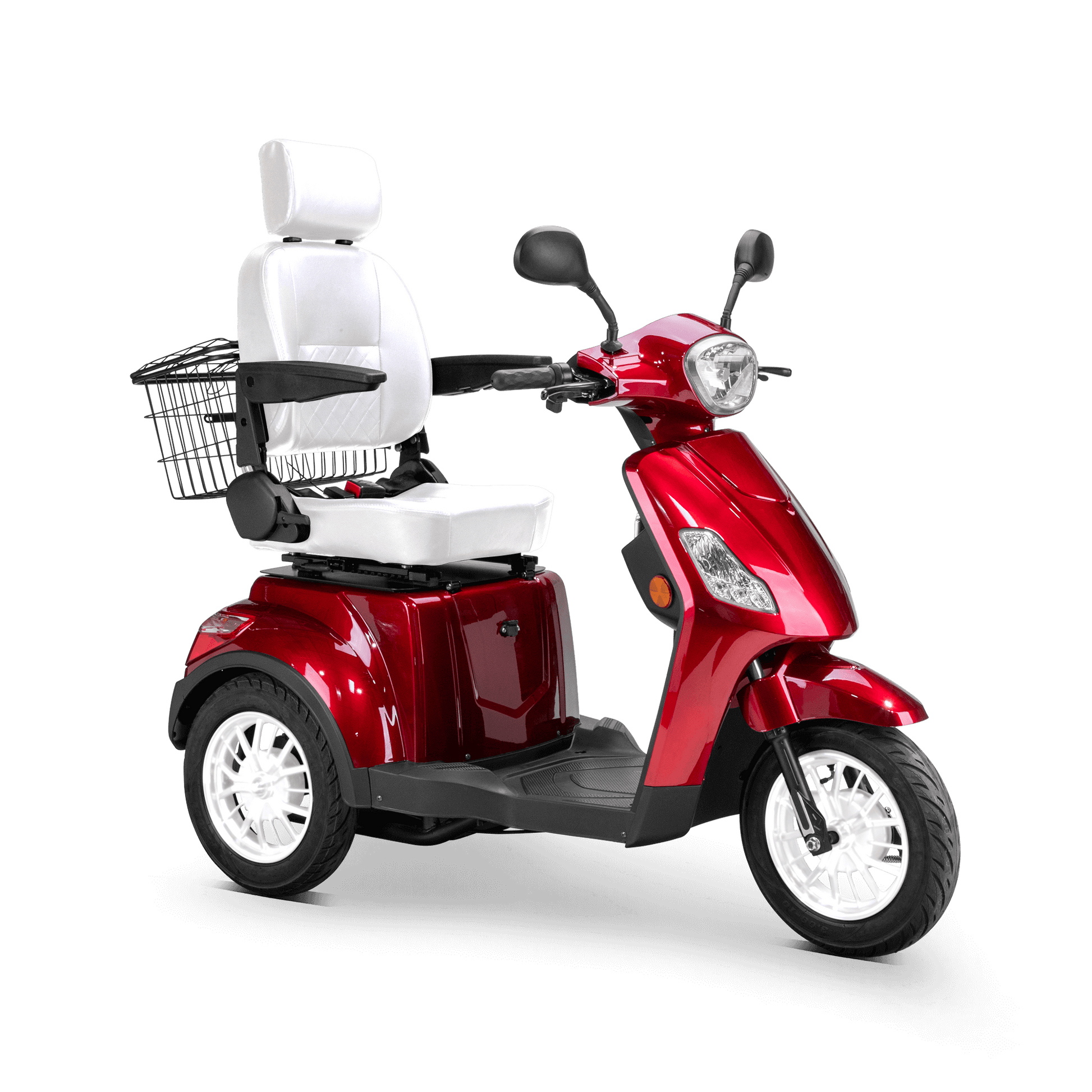 Legacy Mobility Scooter - red with white seat and white wheels
