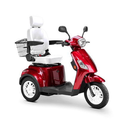 Legacy Mobility Scooter - red with white seat and white wheels