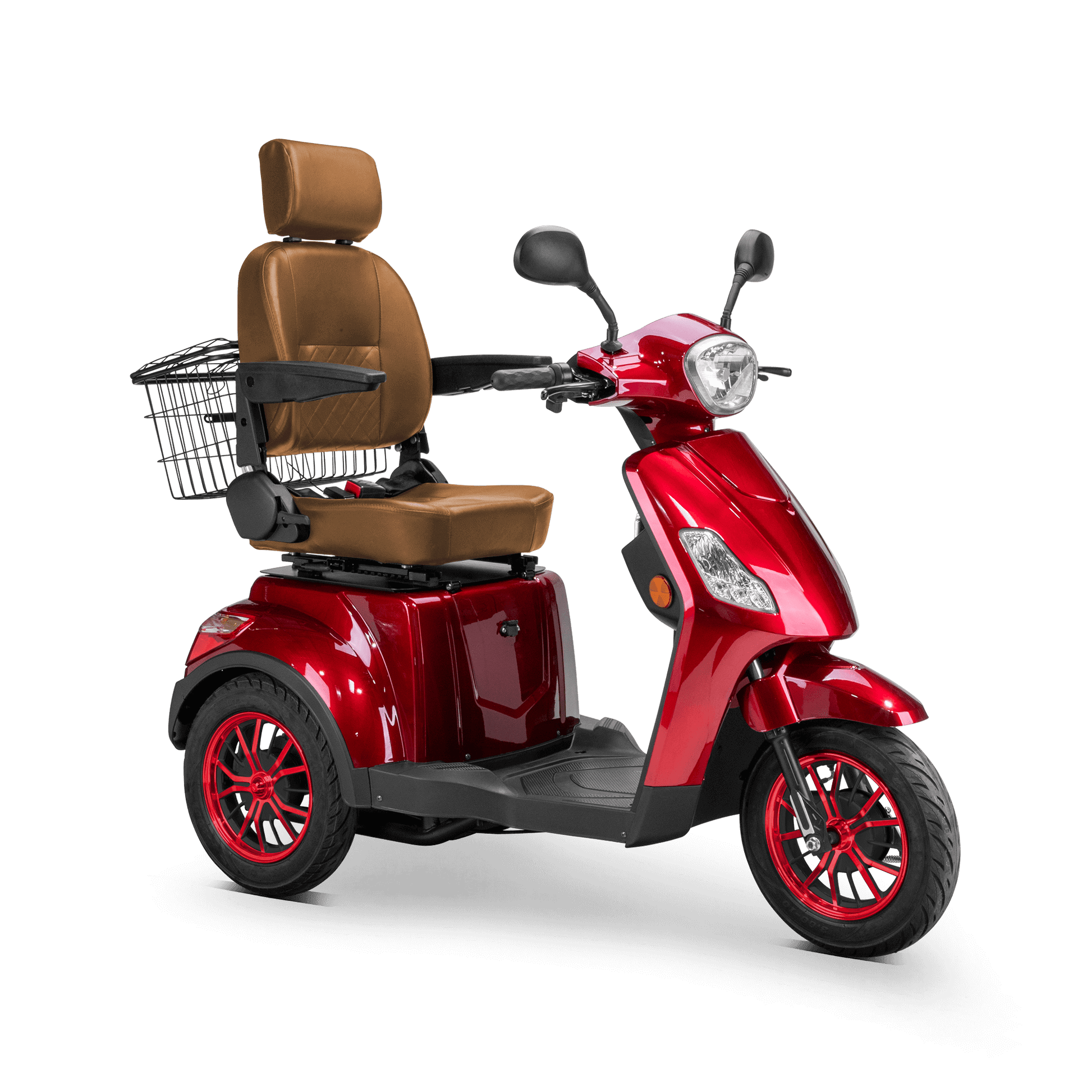 Legacy Mobility Scooter - red with brown seat and red wheels