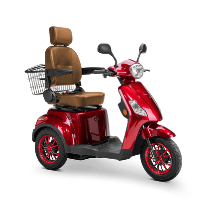 Legacy Mobility Scooter - red with brown seat and red wheels