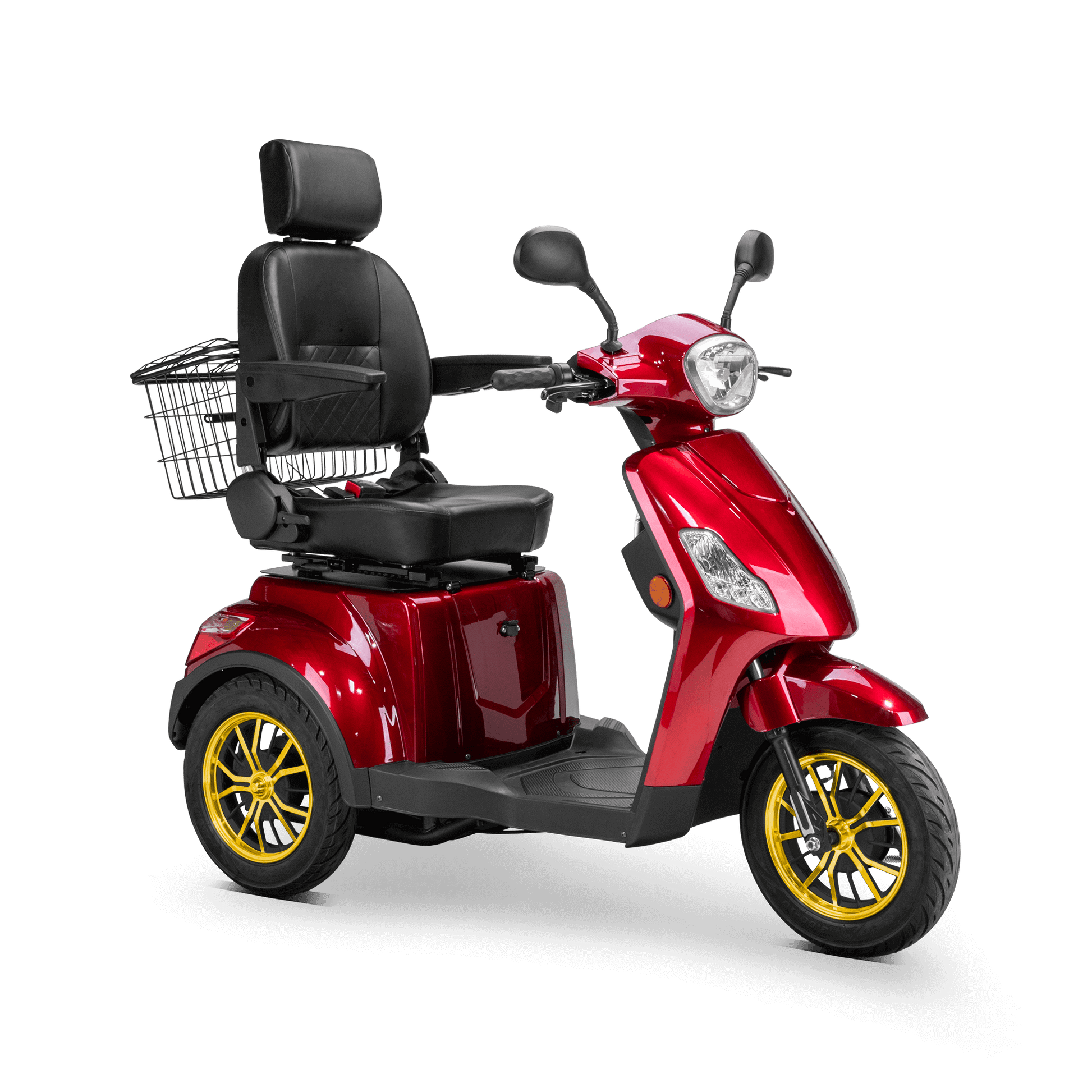 Legacy Mobility Scooter - red with black seat and gold wheels
