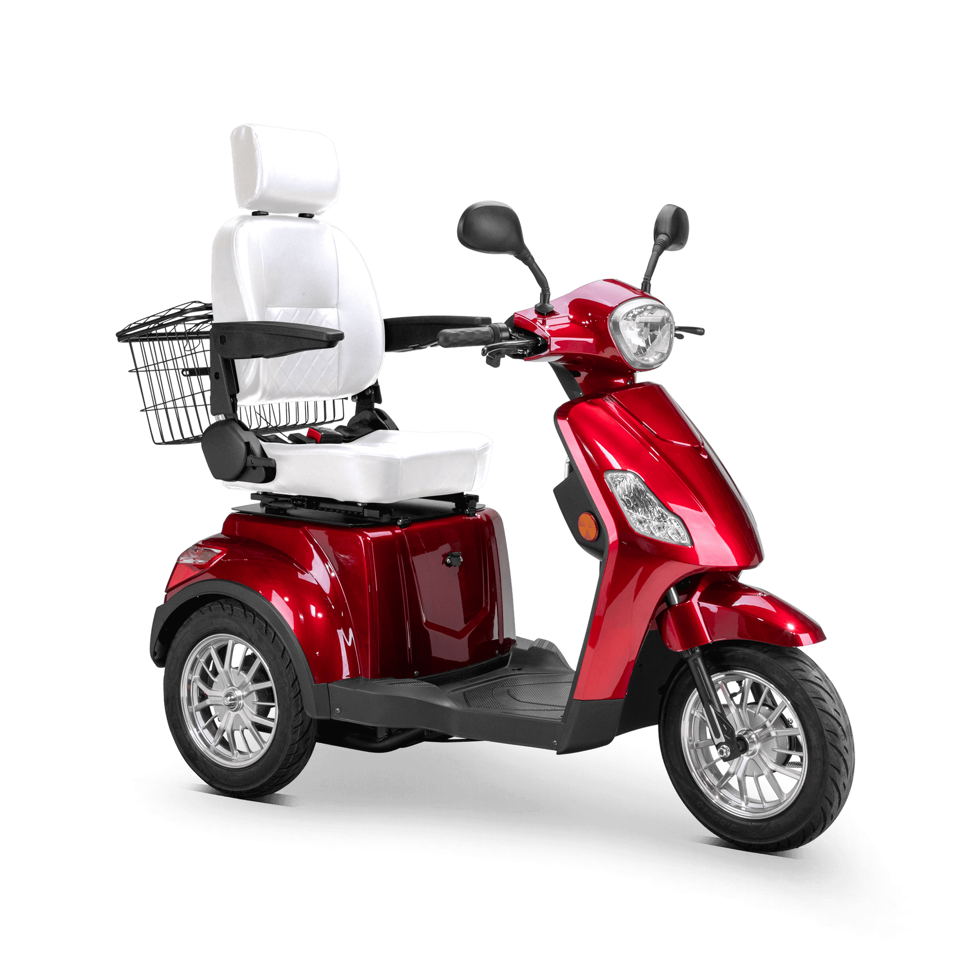 Legacy Mobility Scooter - red with white seat and silver wheels