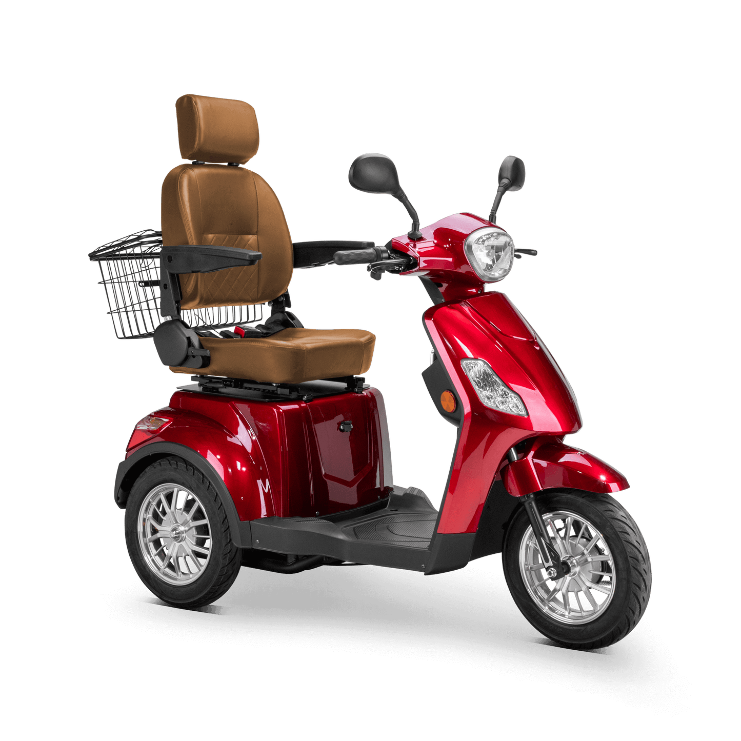 Legacy Mobility Scooter - red with brown seat and silver wheels