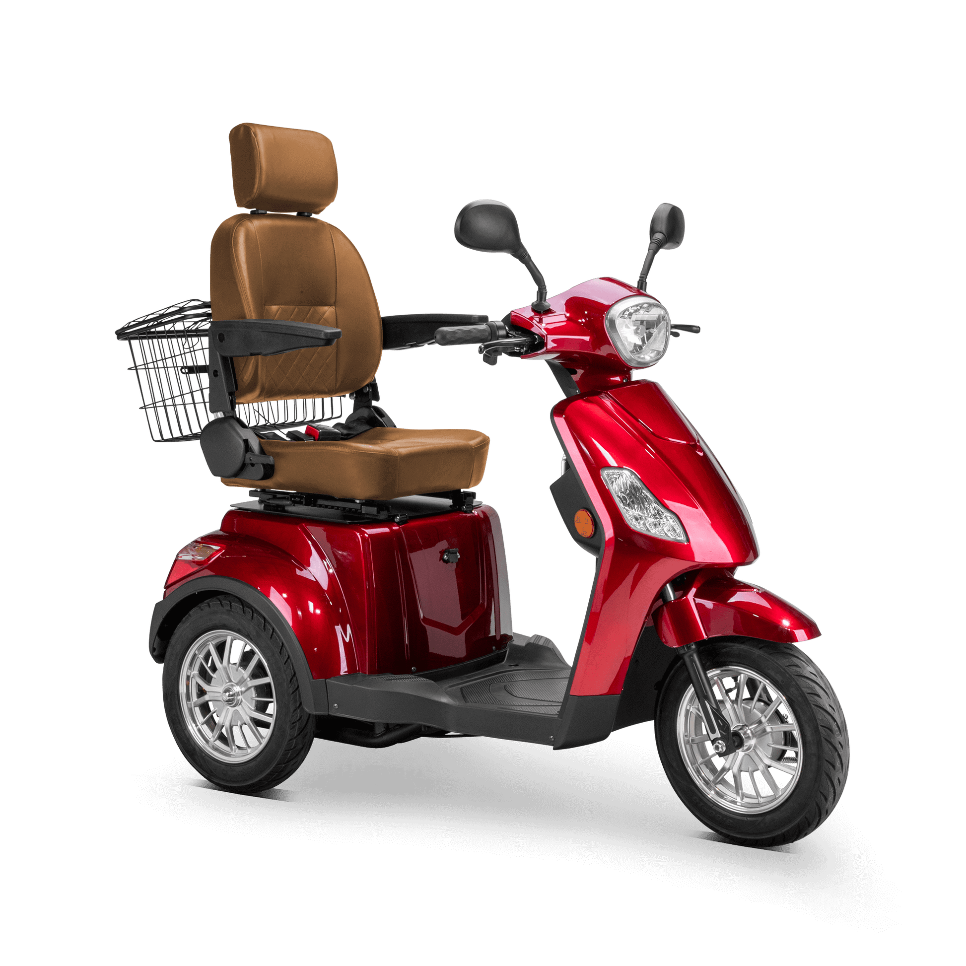 Legacy Mobility Scooter - red with brown seat and silver wheels