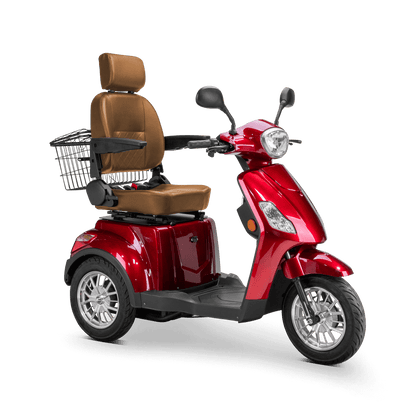 Legacy Mobility Scooter - red with brown seat and silver wheels