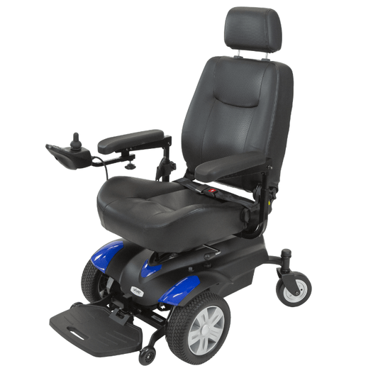 Electric Wheelchair Model V - black with blue trim