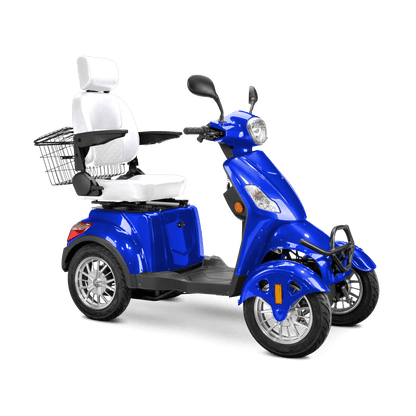 Prestige Mobility Scooter - blue with white seat and silver wheels