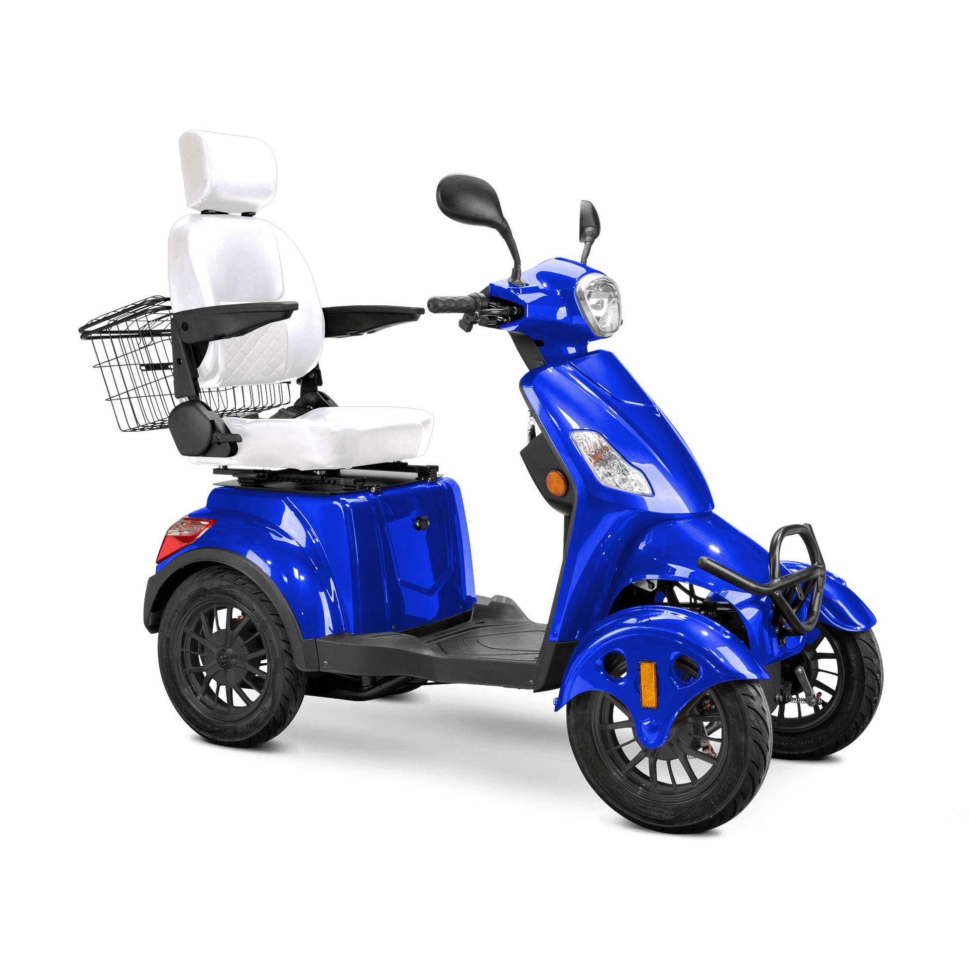 Prestige Mobility Scooter - blue with white seat and black wheels